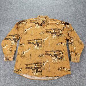 Magellan Shirt Mens‎ Large Brown Deer Hunting Long Sleeve Button Up Outdoor